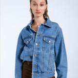 Joey Trucker Jacket - Stream Sky Retro