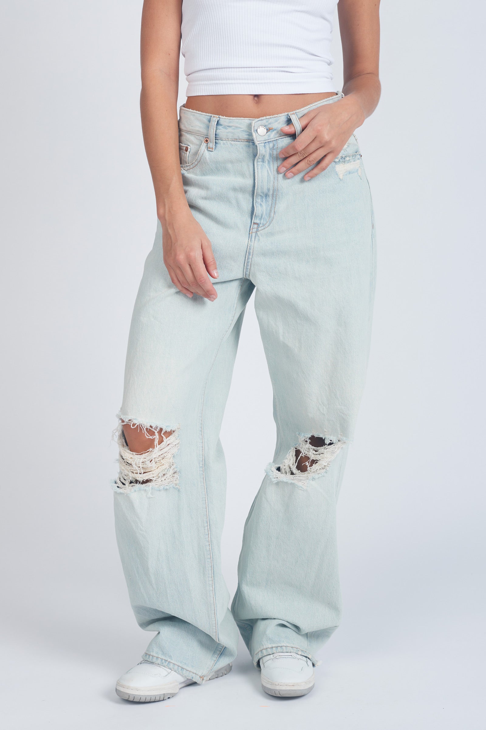 Baggy Jeans With Extra Long Ripped Jeans Donna Baggy Jeans Drift