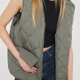 Sam Quilted Vest - Thyme