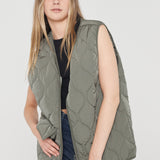 Sam Quilted Vest - Thyme