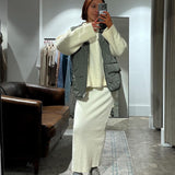 Sam Quilted Vest - Thyme