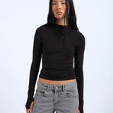 Aria Long Sleeve Top - Black