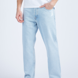 Dash Straight Jeans - Stream Light Worn