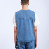 Denver Worker Vest - Stream Sky Retro Contrast