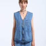 Denver Worker Vest - Stream Sky Retro Contrast