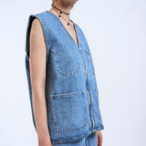 Denver Worker Vest - Stream Sky Retro Contrast