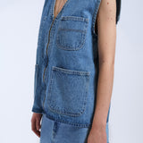 Denver Worker Vest - Stream Sky Retro Contrast