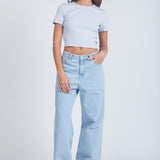 Donna Baggy Jeans Petite - Pebble Superlight Retro