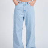 Donna Baggy Jeans Petite - Pebble Superlight Retro