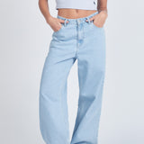 Donna Baggy Jeans Petite - Pebble Superlight Retro