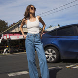 Donna Baggy Jeans - Stream Sky Retro