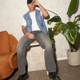 Denver Worker Vest - Stream Sky Retro Contrast