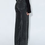 Addy Mid Straight Jeans TALL - Tar Aged Black