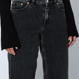 Addy Mid Straight Jeans TALL - Tar Aged Black