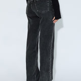 Addy Mid Straight Jeans TALL - Tar Aged Black