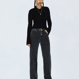 Addy Mid Straight Jeans TALL - Tar Aged Black