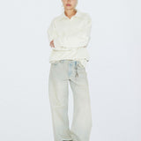 Brady Collar Sweat - Ecru Mono