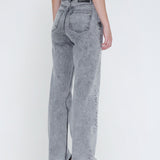 Echo High Straight Jeans - Tar Ash Grey