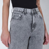 Echo High Straight Jeans - Tar Ash Grey