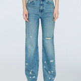 Echo High Straight Jeans - Bay Sky Dirty