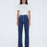 Moxy High Straight Jeans - Vale Dark Plain Contrast