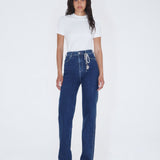 Moxy High Straight Jeans - Vale Dark Plain Contrast