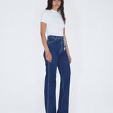 Moxy High Straight Jeans - Vale Dark Plain Contrast