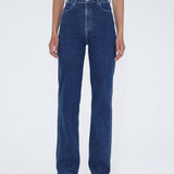 Moxy High Straight Jeans - Vale Dark Plain Contrast