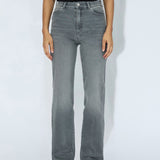 Moxy High Straight Jeans - Washed Light Grey Used