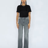Moxy High Straight Jeans - Washed Light Grey Used