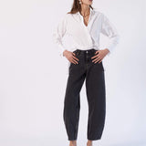 Nanci Barrel Jeans - Aged Black