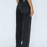 Nika Mid Straight Jeans - Worker Aged Black