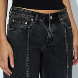 Nika Mid Straight Jeans - Worker Aged Black