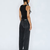 Nika Mid Straight Jeans - Worker Aged Black