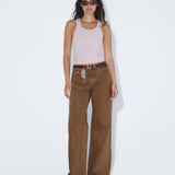 Rhue Low Wide Jeans TALL - Washed Teak