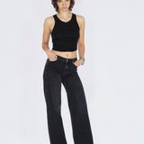 Zila Mid Wide Jeans - Black Mist