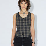Zola Top - Black Summer Check
