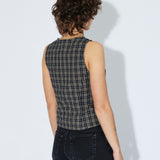 Zola Top - Black Summer Check