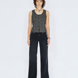 Zola Top - Black Summer Check