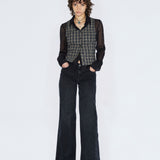 Zola Top - Black Summer Check