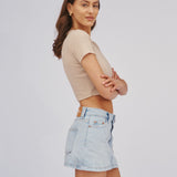 Ziggy Mid Skirt - Stream Light Worn