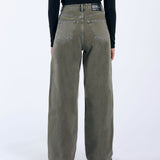 Donna Baggy Jeans - Washed Olive