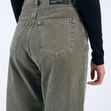 Donna Baggy Jeans - Washed Olive