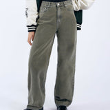 Donna Baggy Jeans - Washed Olive