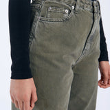 Donna Baggy Jeans - Washed Olive