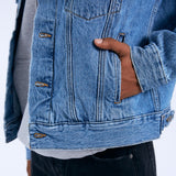 Joey Trucker Jacket - Stream Sky Retro