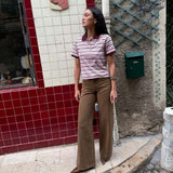 Rhue Low Wide Jeans TALL - Washed Teak