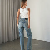 Echo High Straight Jeans - Bay Sky Dirty