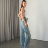 Echo High Straight Jeans - Bay Sky Dirty