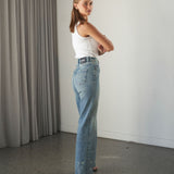 Echo High Straight Jeans - Bay Sky Dirty